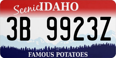 ID license plate 3B9923Z