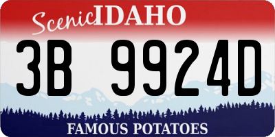 ID license plate 3B9924D