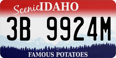 ID license plate 3B9924M