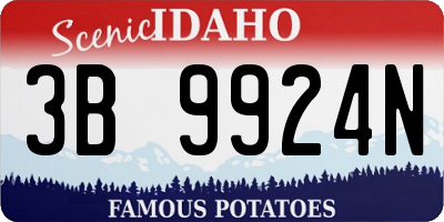 ID license plate 3B9924N