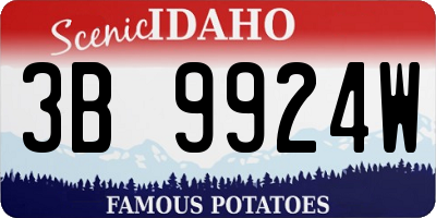 ID license plate 3B9924W