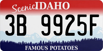 ID license plate 3B9925F