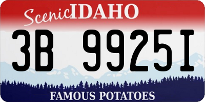 ID license plate 3B9925I