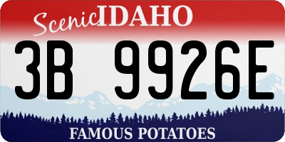 ID license plate 3B9926E
