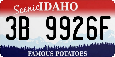 ID license plate 3B9926F
