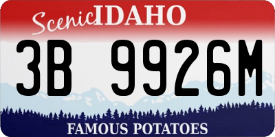 ID license plate 3B9926M