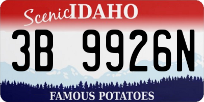 ID license plate 3B9926N