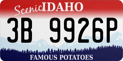 ID license plate 3B9926P