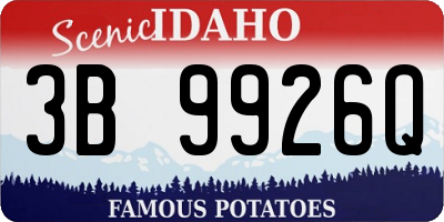 ID license plate 3B9926Q