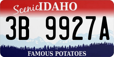 ID license plate 3B9927A