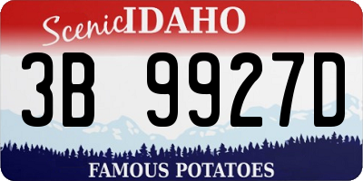 ID license plate 3B9927D