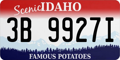 ID license plate 3B9927I