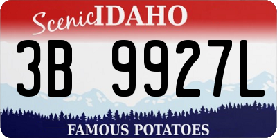 ID license plate 3B9927L