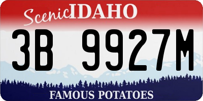 ID license plate 3B9927M