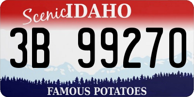 ID license plate 3B9927O