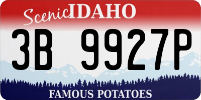 ID license plate 3B9927P