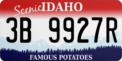 ID license plate 3B9927R