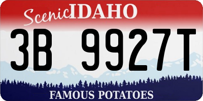 ID license plate 3B9927T