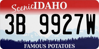 ID license plate 3B9927W