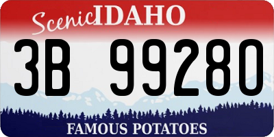 ID license plate 3B9928O