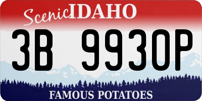 ID license plate 3B9930P