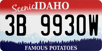 ID license plate 3B9930W