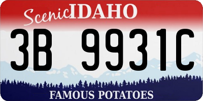 ID license plate 3B9931C