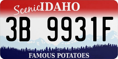 ID license plate 3B9931F