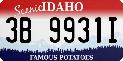 ID license plate 3B9931I