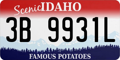 ID license plate 3B9931L