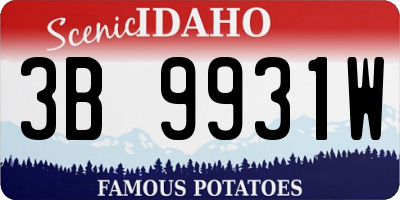 ID license plate 3B9931W