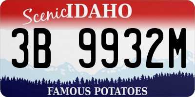ID license plate 3B9932M