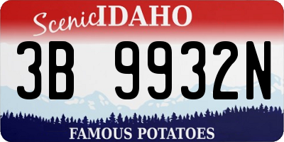 ID license plate 3B9932N