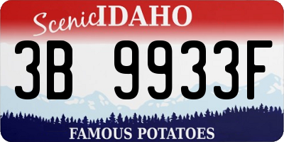 ID license plate 3B9933F