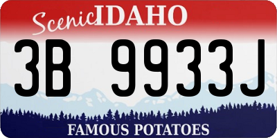 ID license plate 3B9933J