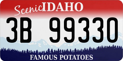 ID license plate 3B9933O