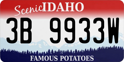 ID license plate 3B9933W