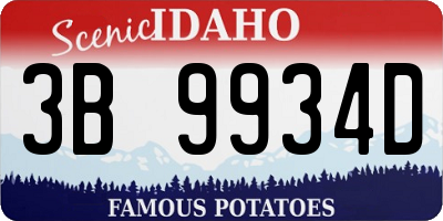 ID license plate 3B9934D