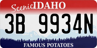 ID license plate 3B9934N