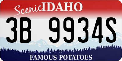 ID license plate 3B9934S
