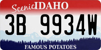 ID license plate 3B9934W