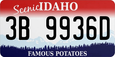 ID license plate 3B9936D