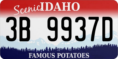 ID license plate 3B9937D