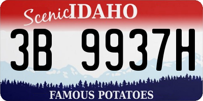 ID license plate 3B9937H