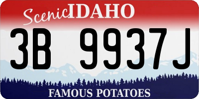ID license plate 3B9937J