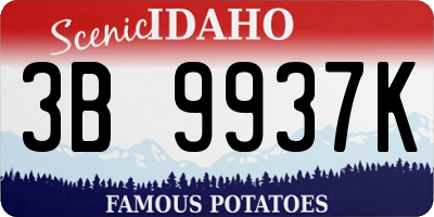 ID license plate 3B9937K