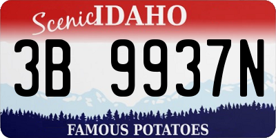 ID license plate 3B9937N
