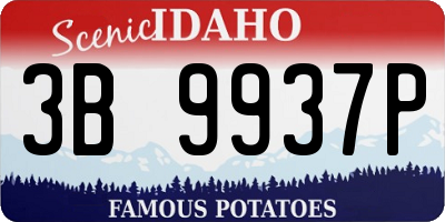 ID license plate 3B9937P
