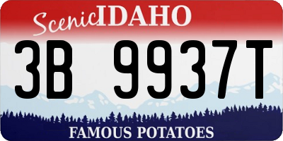 ID license plate 3B9937T