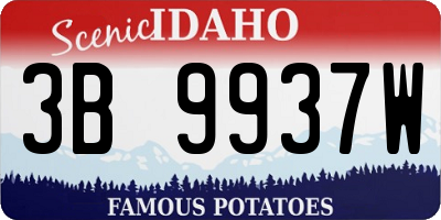 ID license plate 3B9937W